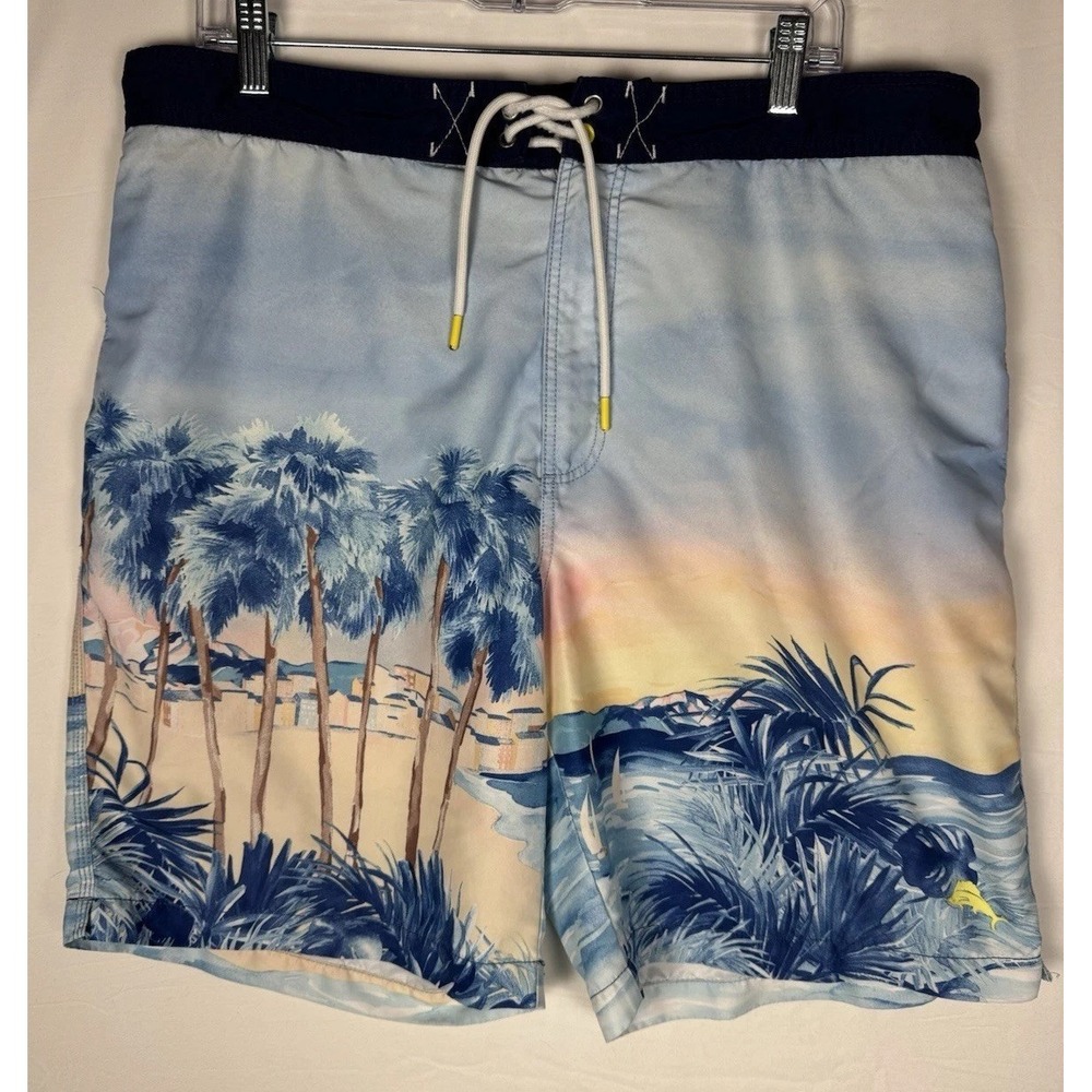 Tommy Bahama Mens XL Board Shorts Swim Trunks Beach Palm Sunset